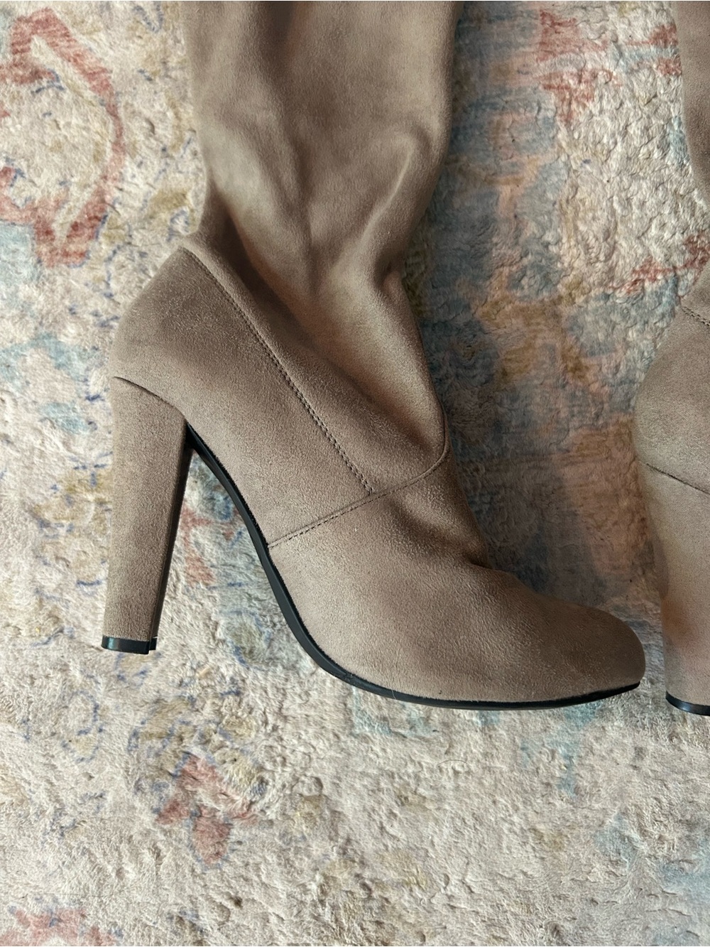 Steve Madden Gorgeous Taupe Suede Over-the-Knee Boots - Picture 6 of 10
